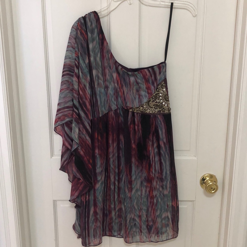 Beaded One Shoulder Dress